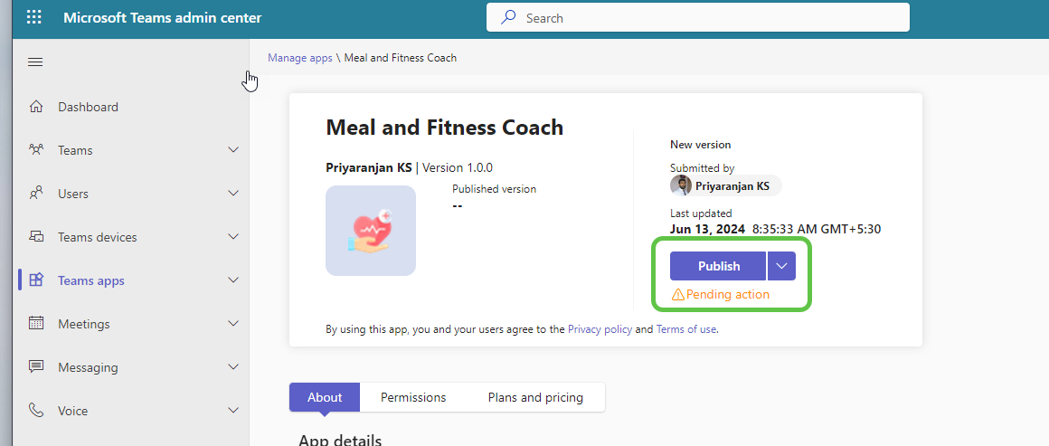 Publish to Teams